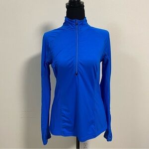 Athleta Candescent Running Half Zip Blue Top Size Medium